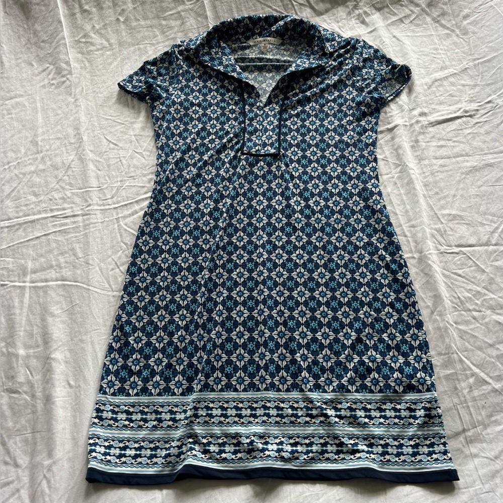 Max Studio Navy Geometric Mini Dress
